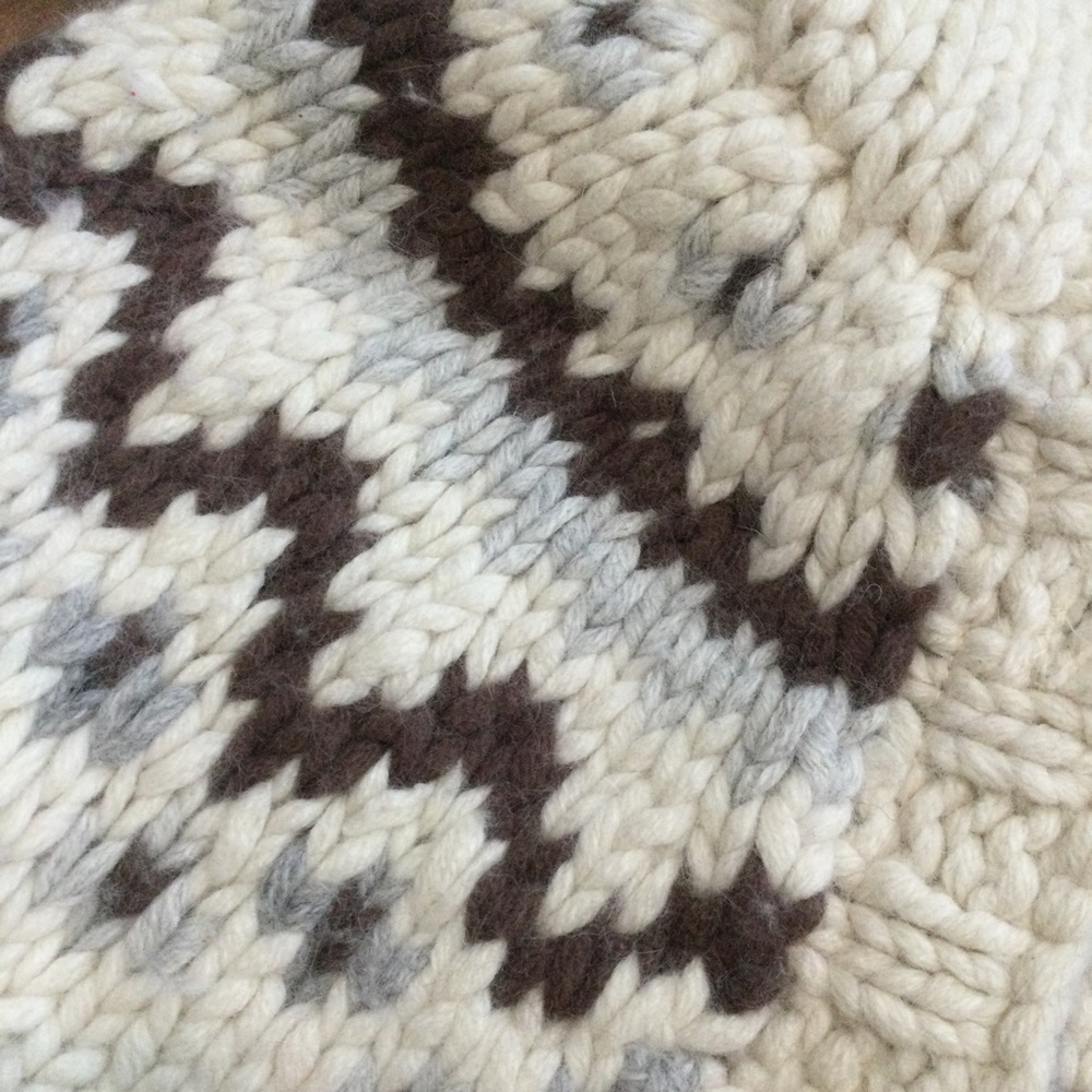 Girls ABERCROMBIE M Nordic fair isle sweater knit hooded cardigan thick warm GUC - Picture 7 of 10